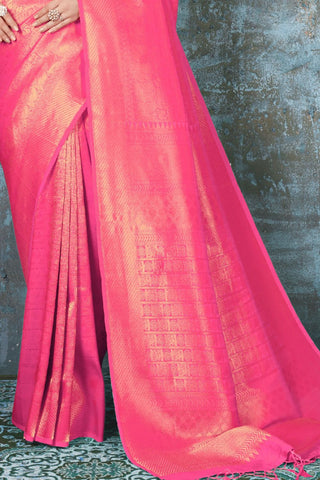 PINK KANJEEVARAM HANDLOOM SILK SAREE 