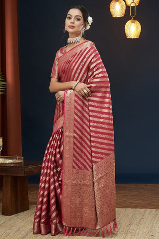 Pink Pure Georgette Saree_Kumari Sarees