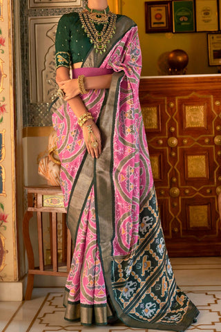 Pink Banarasi Patola Silk Saree