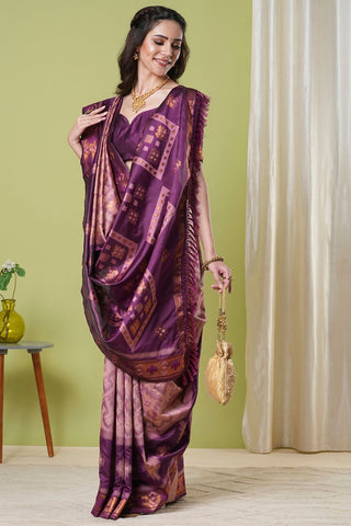 Pink Banarasi Silk Saree_Kumari Sarees