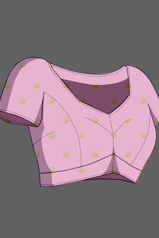 Pink Nylon Satin Weaving Jacquard Saree_Kumari Sarees