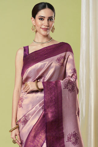 Pink Banarasi Silk Saree_Kumari Sarees