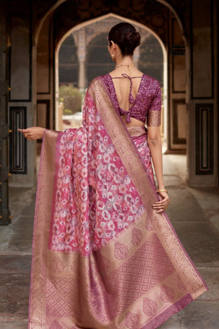 Pink Pure Handloom Silk Saree