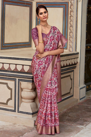 Pink Pure Handloom Silk Saree