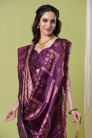 Pink Banarasi Silk Saree_Kumari Sarees