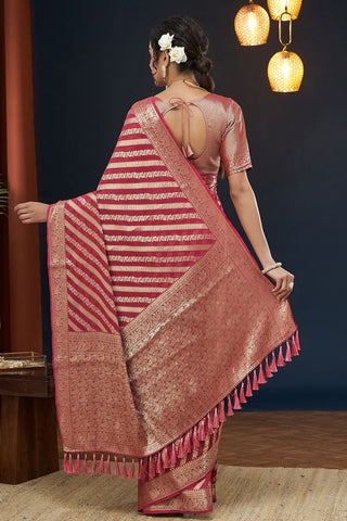 Pink Pure Georgette Saree_Kumari Sarees