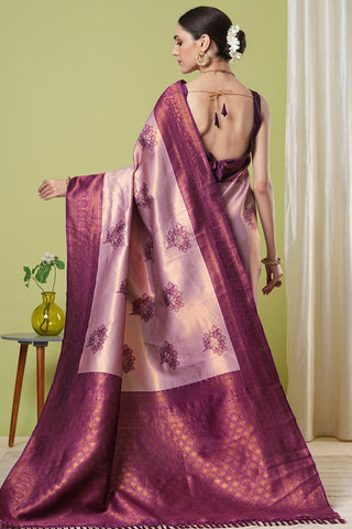 Pink Banarasi Silk Saree_Kumari Sarees