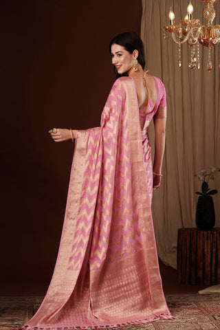 Pink Georgette Silk Saree_Kumari Sarees