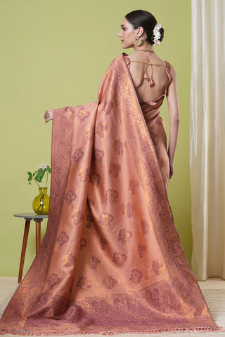 Pink Banarasi Silk Saree