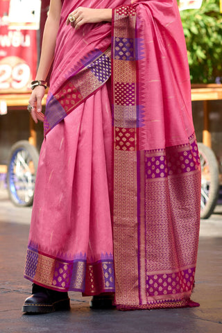 PINK PURE BANARASI SILK SAREE