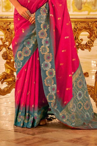 Pink Soft Banarasi Silk Saree_Kumari Sarees