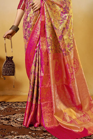 Pink Dharmavaram Silk Saree