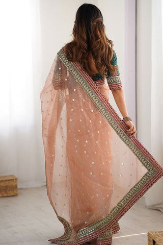 Pink Banarasi Crush Silk Saree_Kumari Sarees