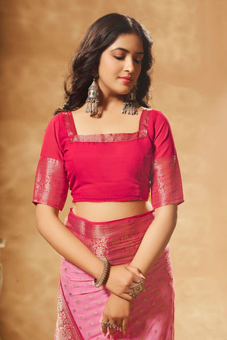 Pink Georgette Saree