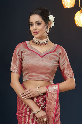 Pink Pure Georgette Saree_Kumari Sarees