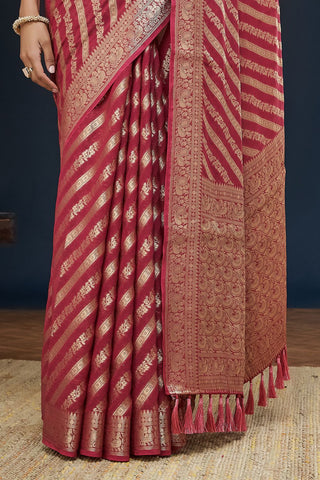 Pink Pure Georgette Saree_Kumari Sarees