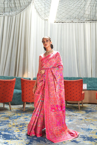 Pink Handloom Weaving Saree_Kumari Sarees