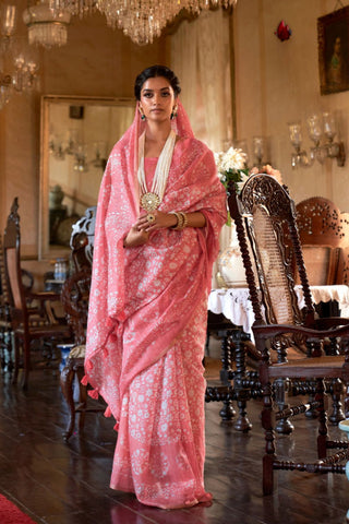 Pink Banarasi Patola Silk Saree