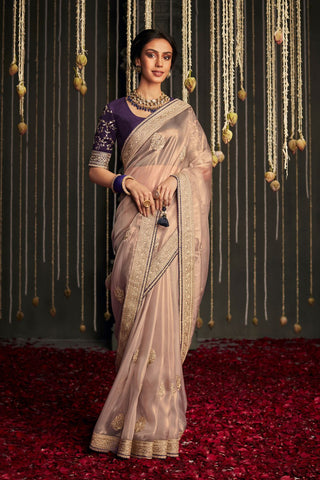 PINK SOFT TISSUE SILK SAREE