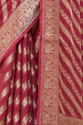 Pink Pure Georgette Saree_Kumari Sarees