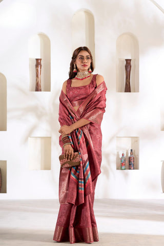 PINK SOFT DOLA SILK SAREE