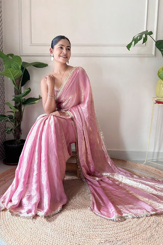 Pink Space Silk Saree