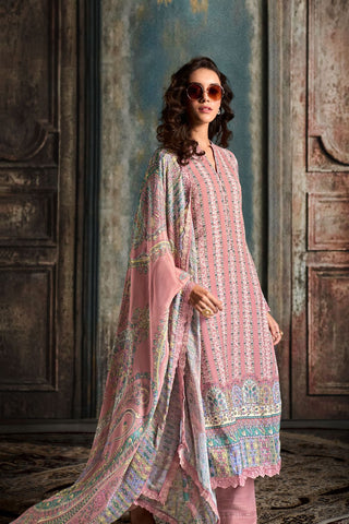 Pink Pure Muslin Embroidery Kurta Set