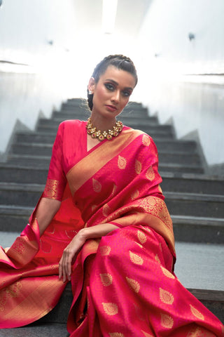 PINK KANJEEVARAM HANDLOOM SILK SAREE 