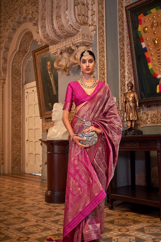 Pink Banarasi Patola Silk Saree_Kumari Sarees