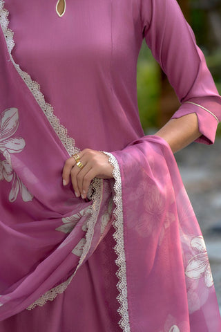Pink Vatican Organza With Embroidery Kurta Set_Kumari Sarees