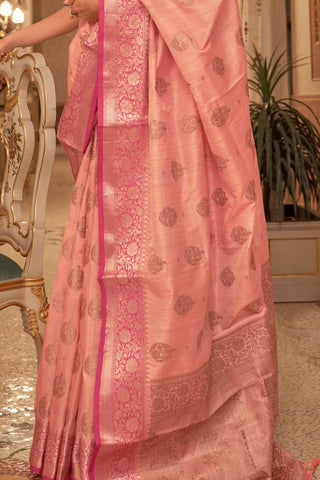 Pink Handloom Weaving Silk Saree_Kumari Sarees