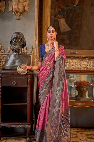 Pink Banarasi Patola Silk Saree