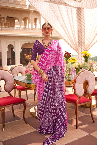 Pink Patola Silk Saree