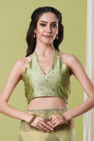 Pista Green Banarasi Silk Saree_Kumari Sarees