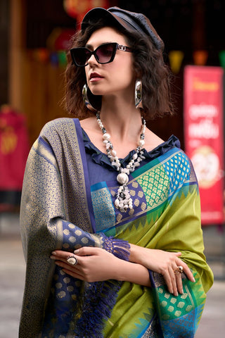 PISTA PURE BANARASI SILK SAREE