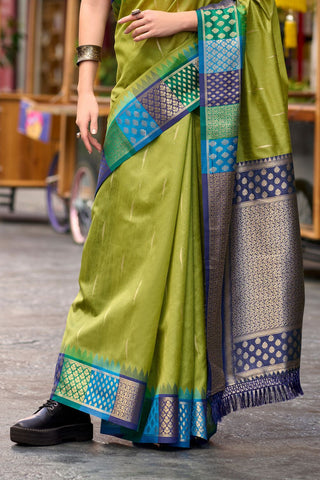 PISTA PURE BANARASI SILK SAREE