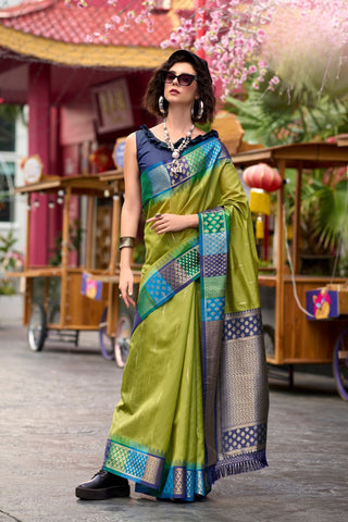 PISTA PURE BANARASI SILK SAREE