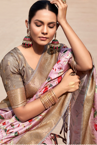 Pink Pure Handloom Saree