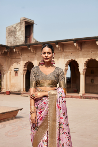 Pink Pure Handloom Saree