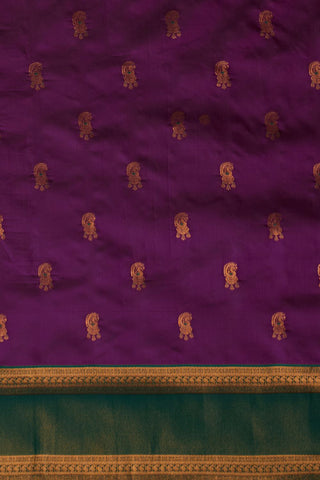 Purple & Green Banarasi Silk Saree_Kumari Sarees