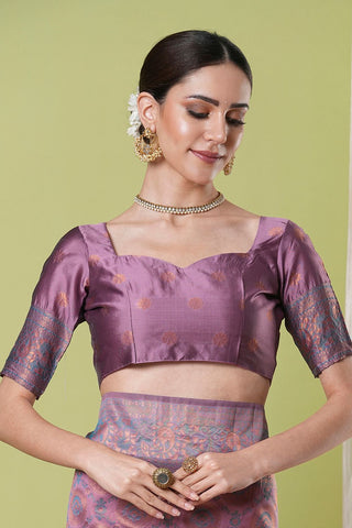 Purple Banarasi Silk Saree