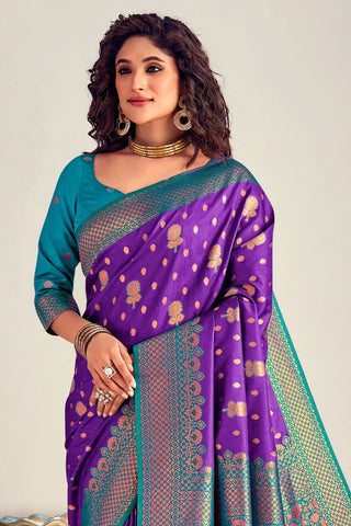 PURPLE SOFT SILK SAREE