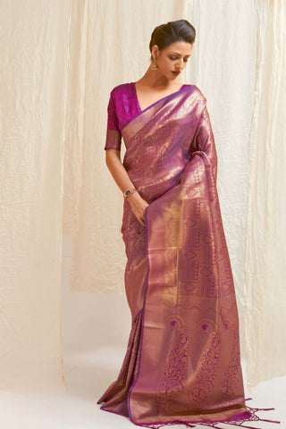 PURPLE KANJEEVARAM HANDLOOM SILK SAREE 