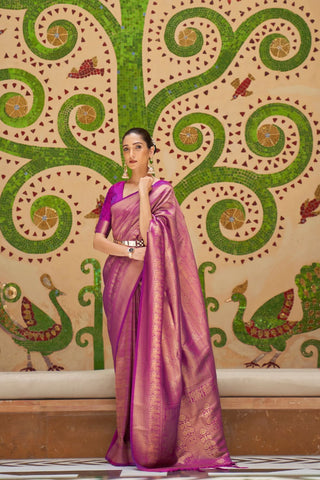 PURPLE KANJEEVARAM HANDLOOM SILK SAREE 