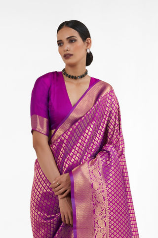 PURPLE KANJEEVARAM HANDLOOM SILK SAREE 