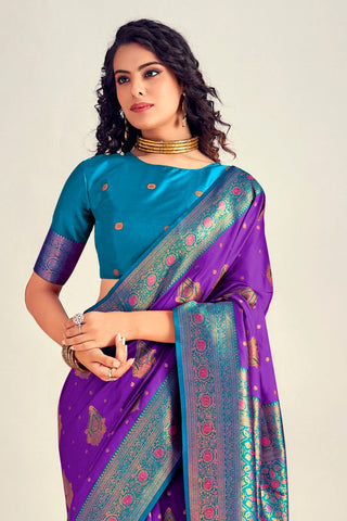 PURPLE SOFT SILK SAREE