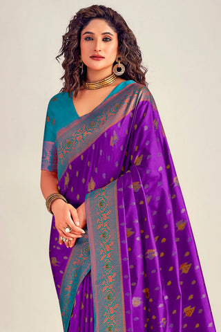 PURPLE SOFT SILK SAREE