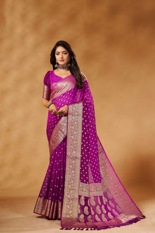 Purple Georgette Saree