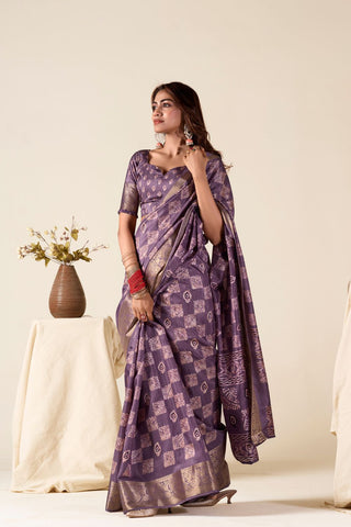 PURPLE SOFT DOLA SILK SAREE