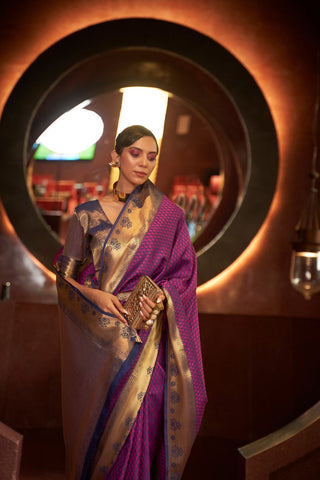 PURPLE KANJEEVARAM HANDLOOM SILK SAREE 